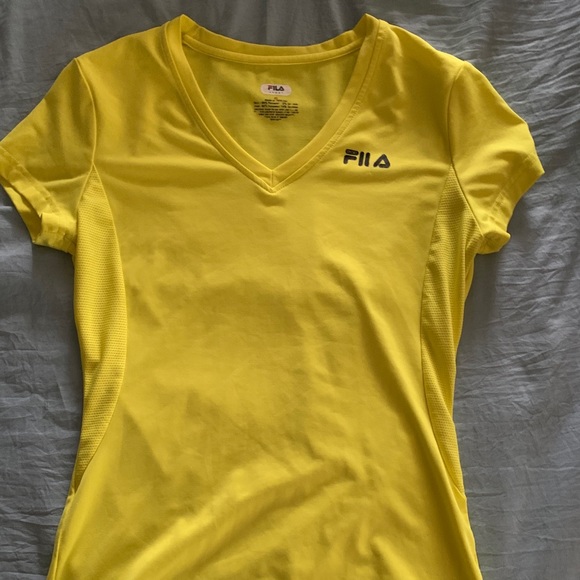 BOGO With Any Purchase Fila yellow workout T-shirt - Picture 2 of 2